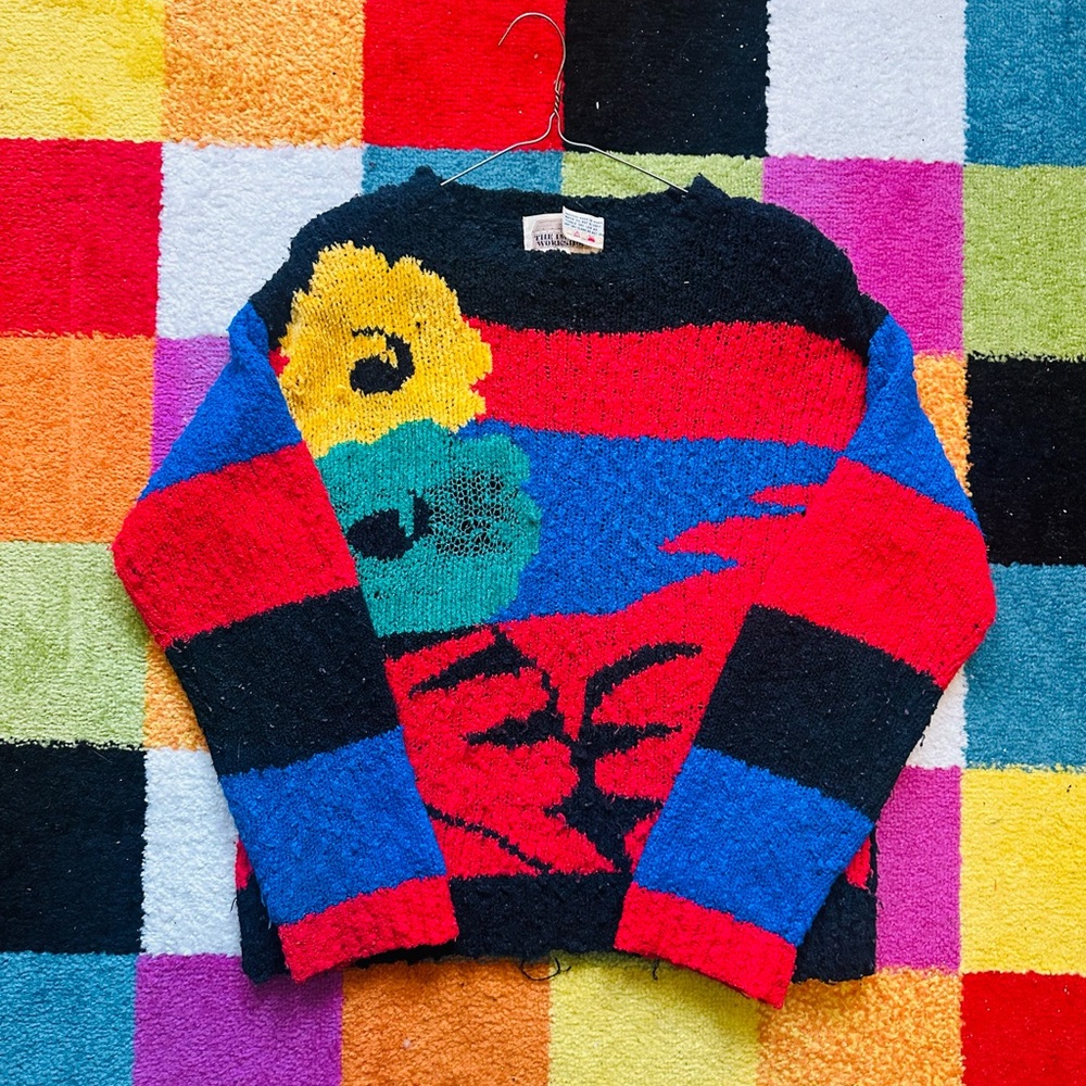 Colorful Floral Pattern Sweater